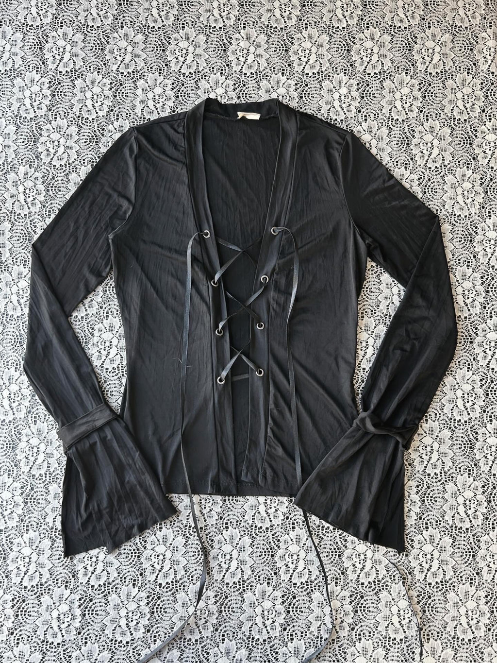 Vintage 90's-00's Laceup Flare long sleeve top