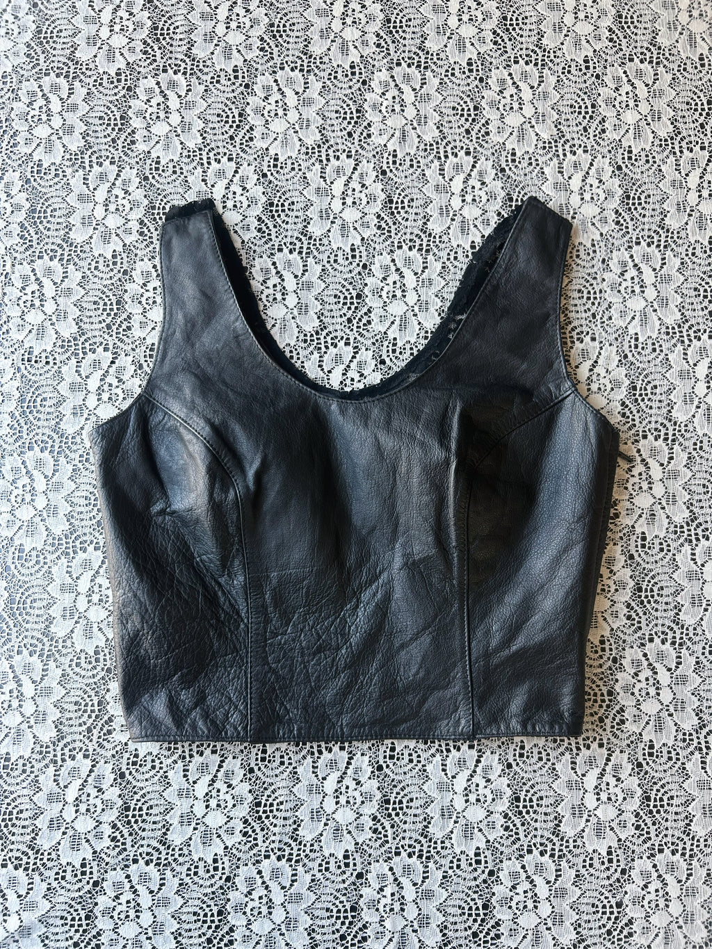 Vintage Leather Crop Top