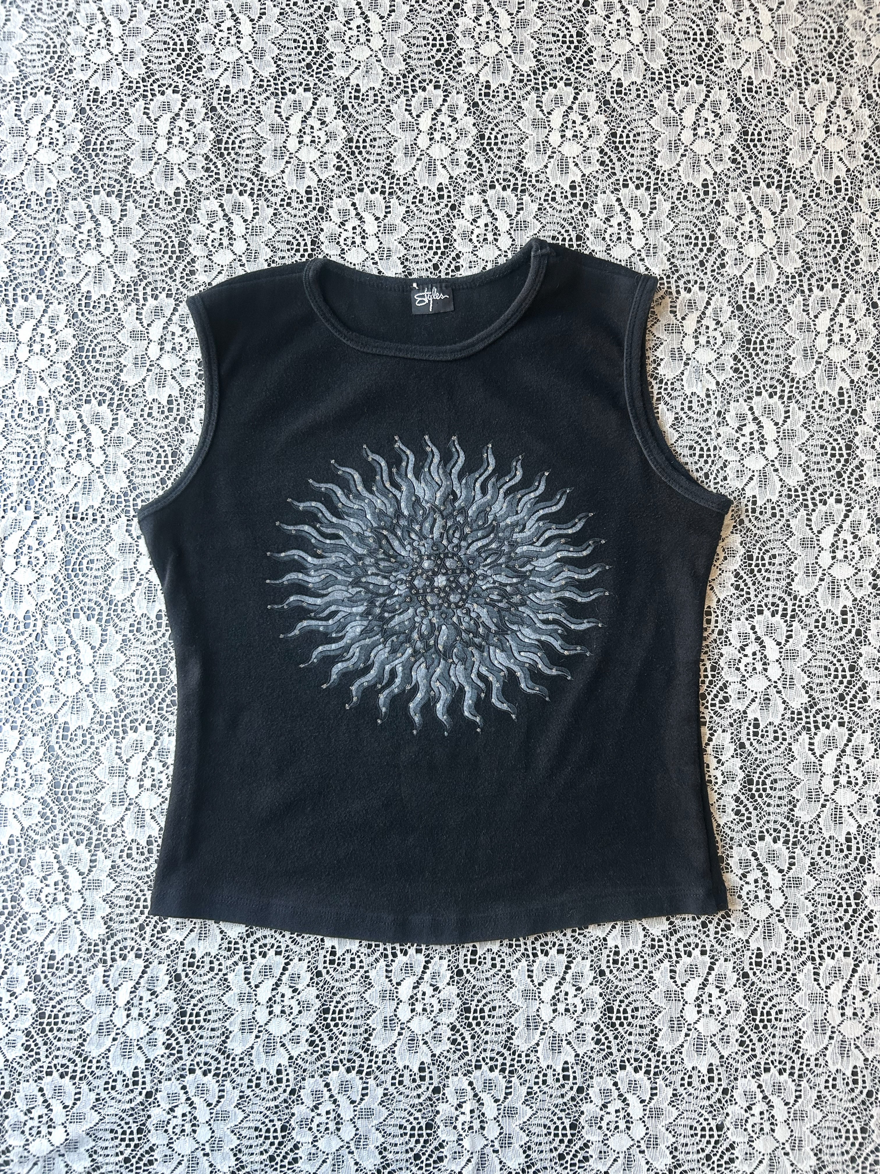 Vintage 90's Celestial Abstract Sun Baby Tee