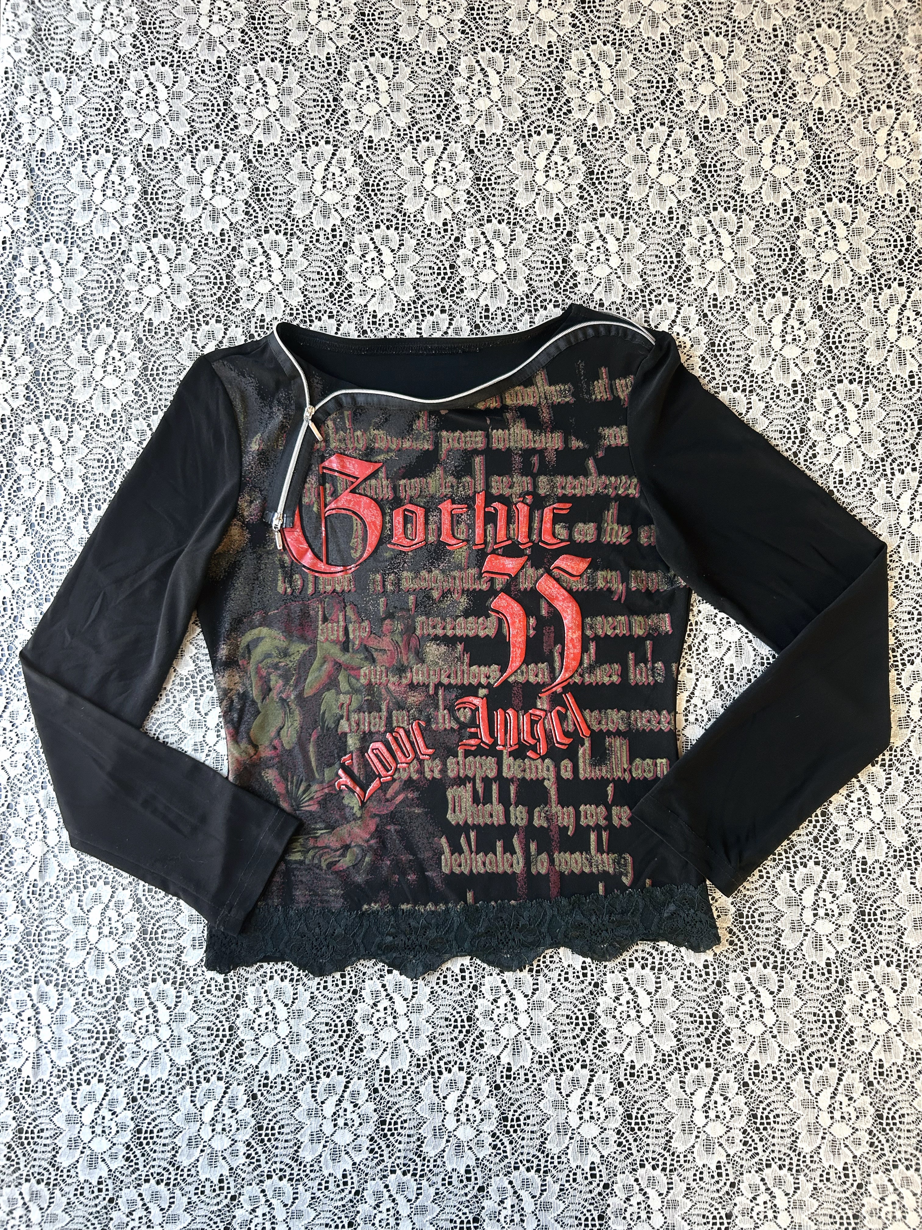 Vintage "Gothic" Graphic Long Sleeve Top