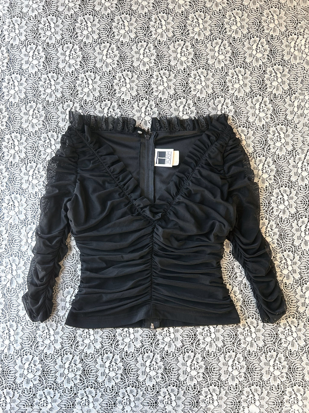 Vintage Late 90's Ruffled Blouse 3/4 Sleeves