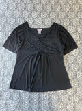Vintage 00's Beaded Black Top