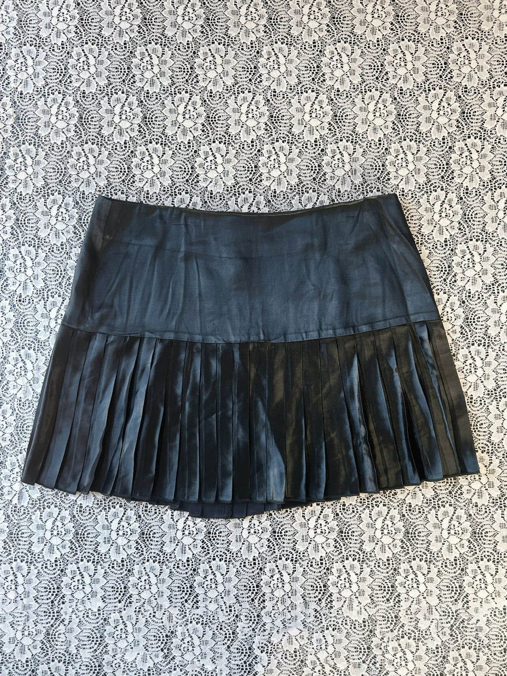 Vintage Late 90's Satin Pleated Mini Skirt