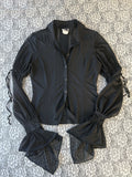 Vintage 90's-00's Romantic Mesh Super Long Flare Sleeve Button Blouse