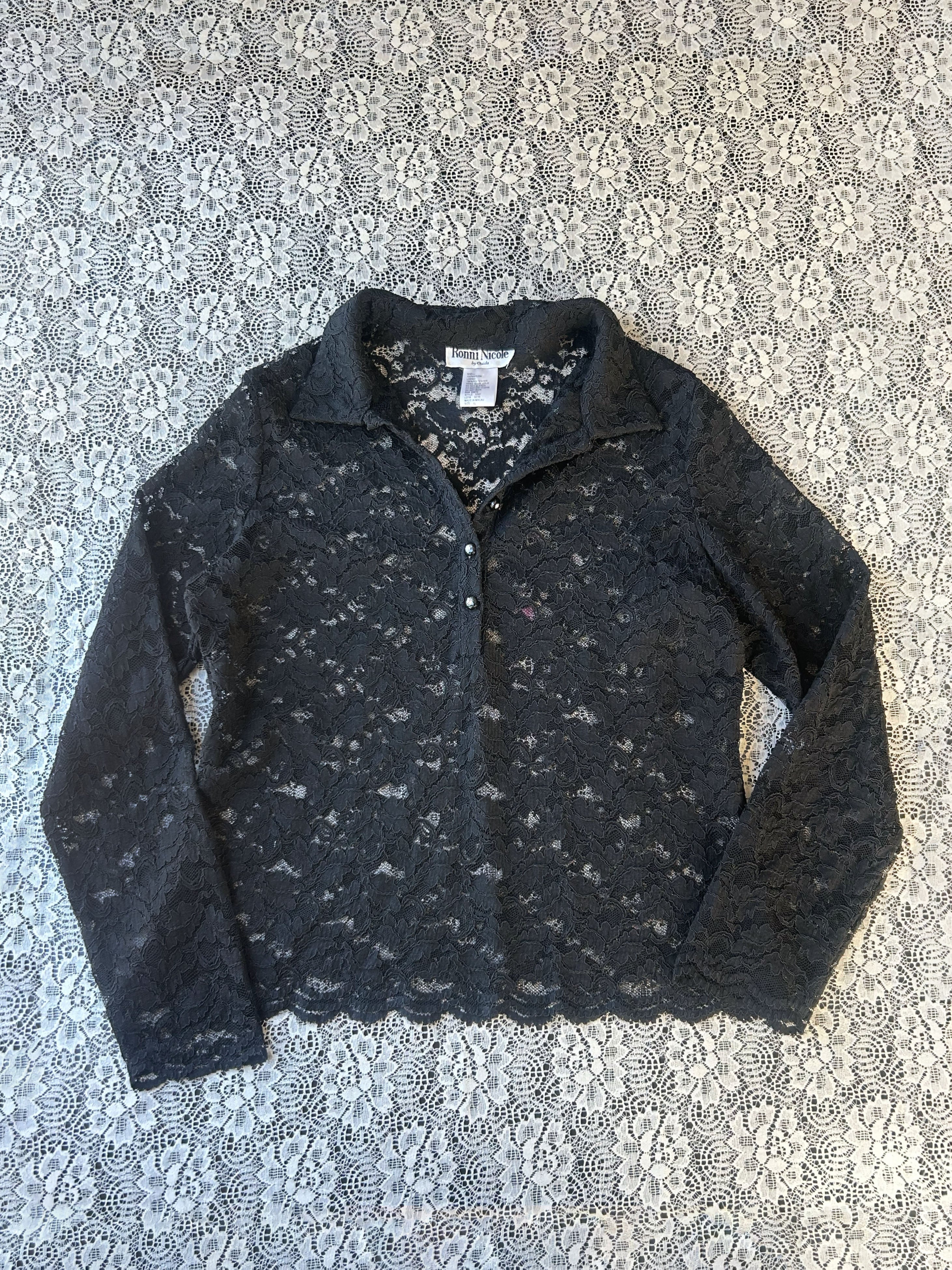 Y2K Lace Long Sleeve Top
