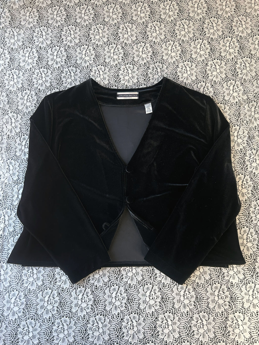 Y2K Velvet Crop 3/4 Sleeve Cargigan
