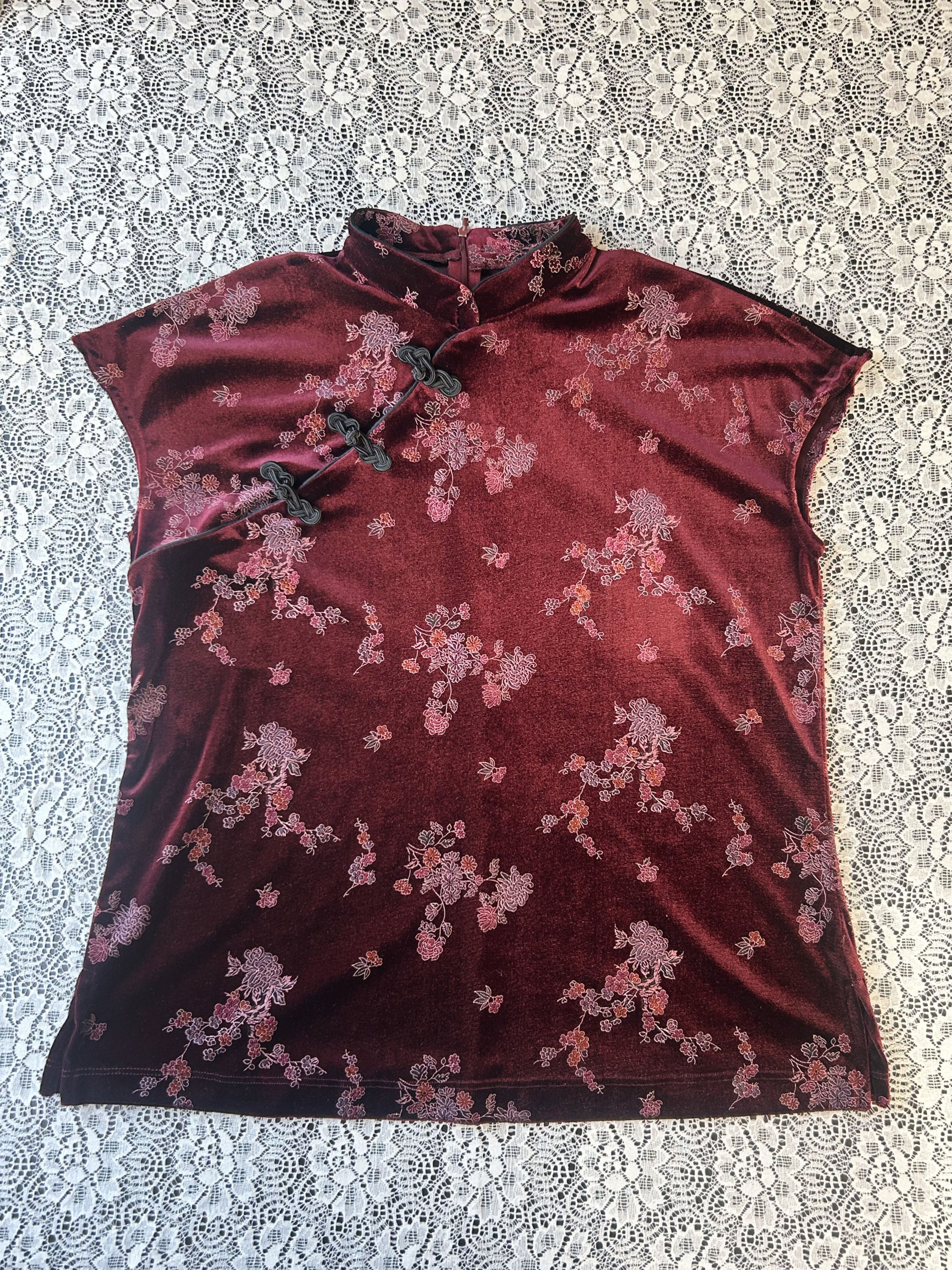 Vintage Late 90's Velvet Mock Neck Top