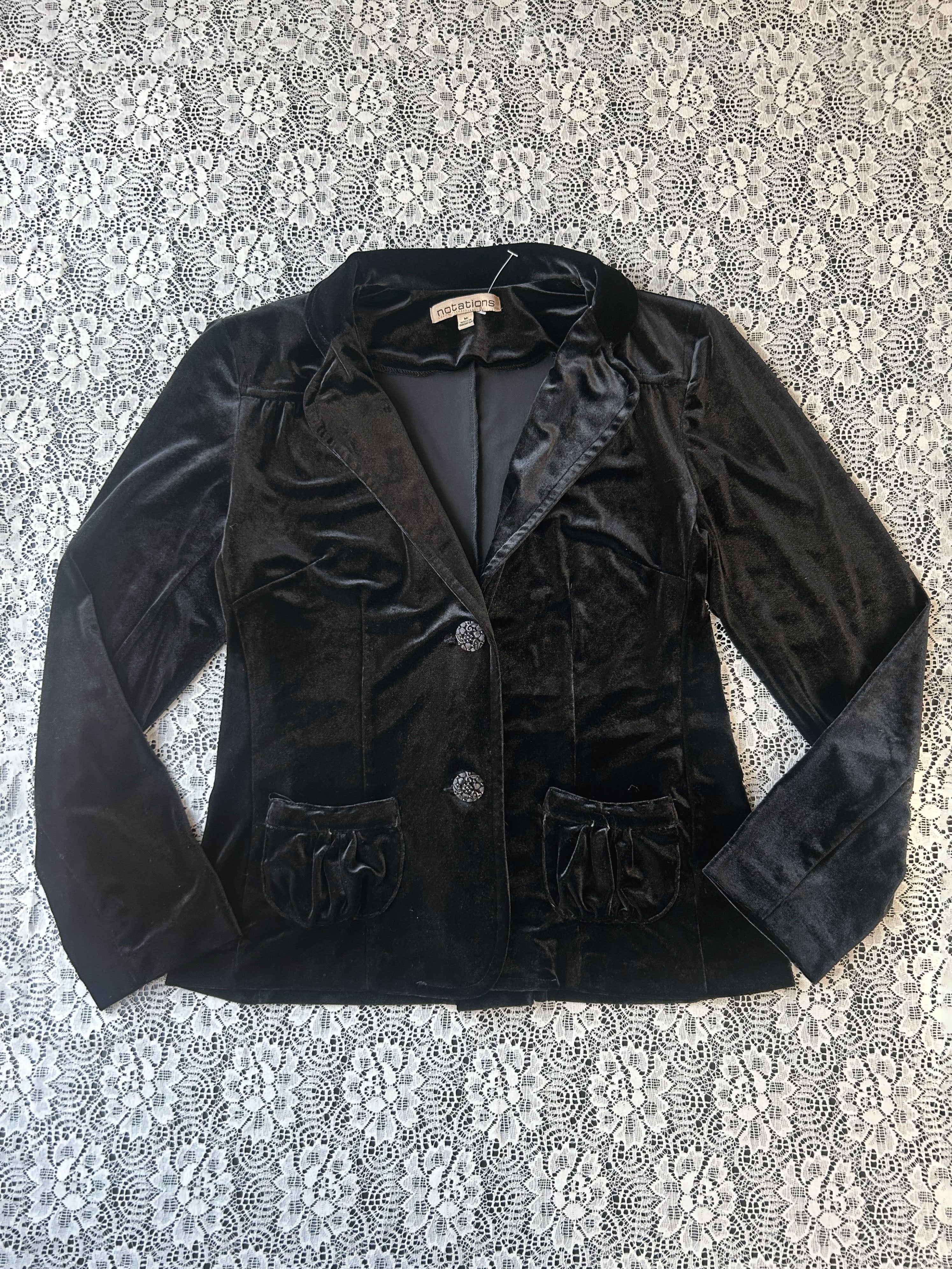 Y2K Velvet Black Blazer