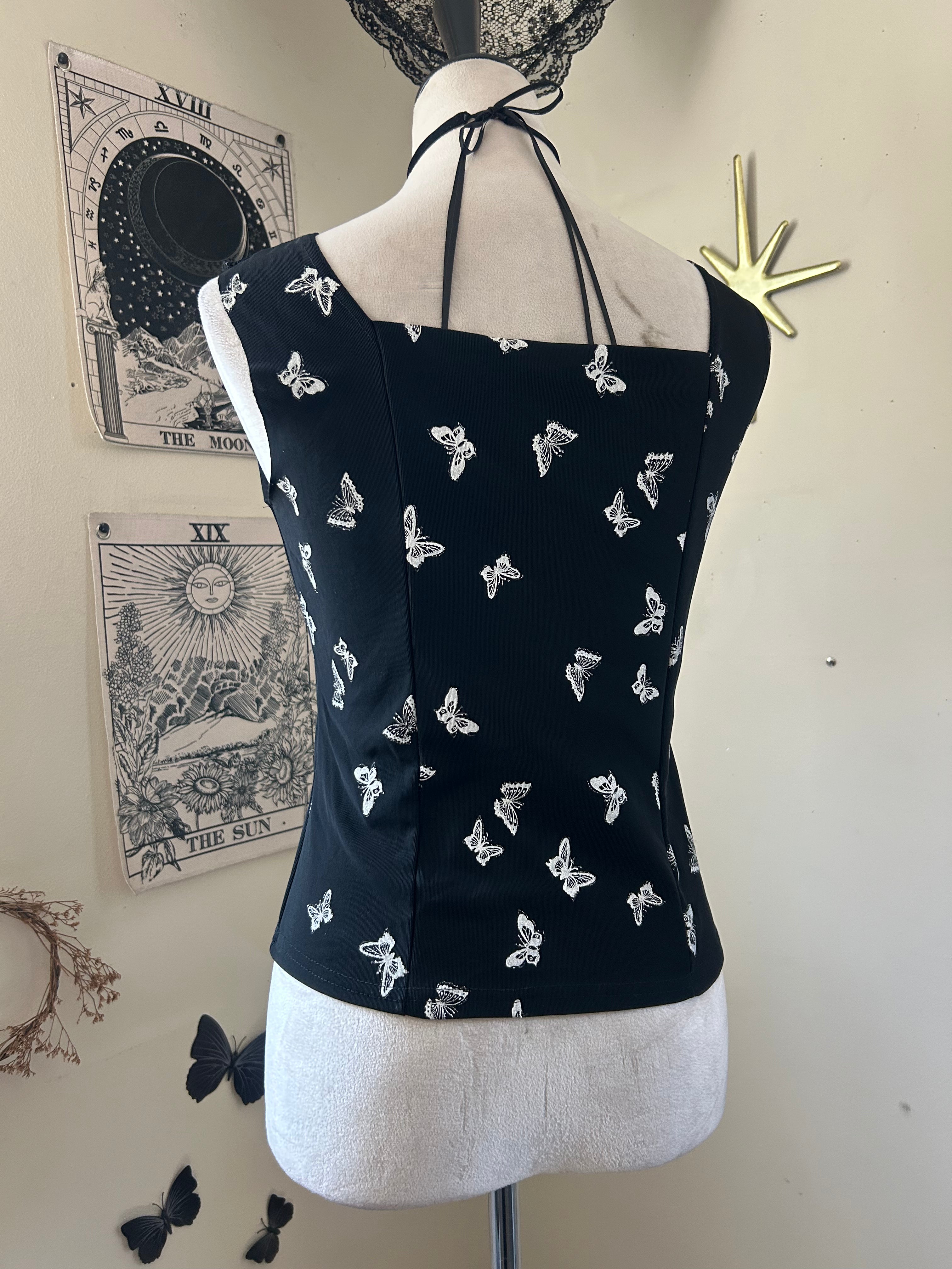 (S/M) Vintage 90's-00's Fairy Butterfly Print Tank Top