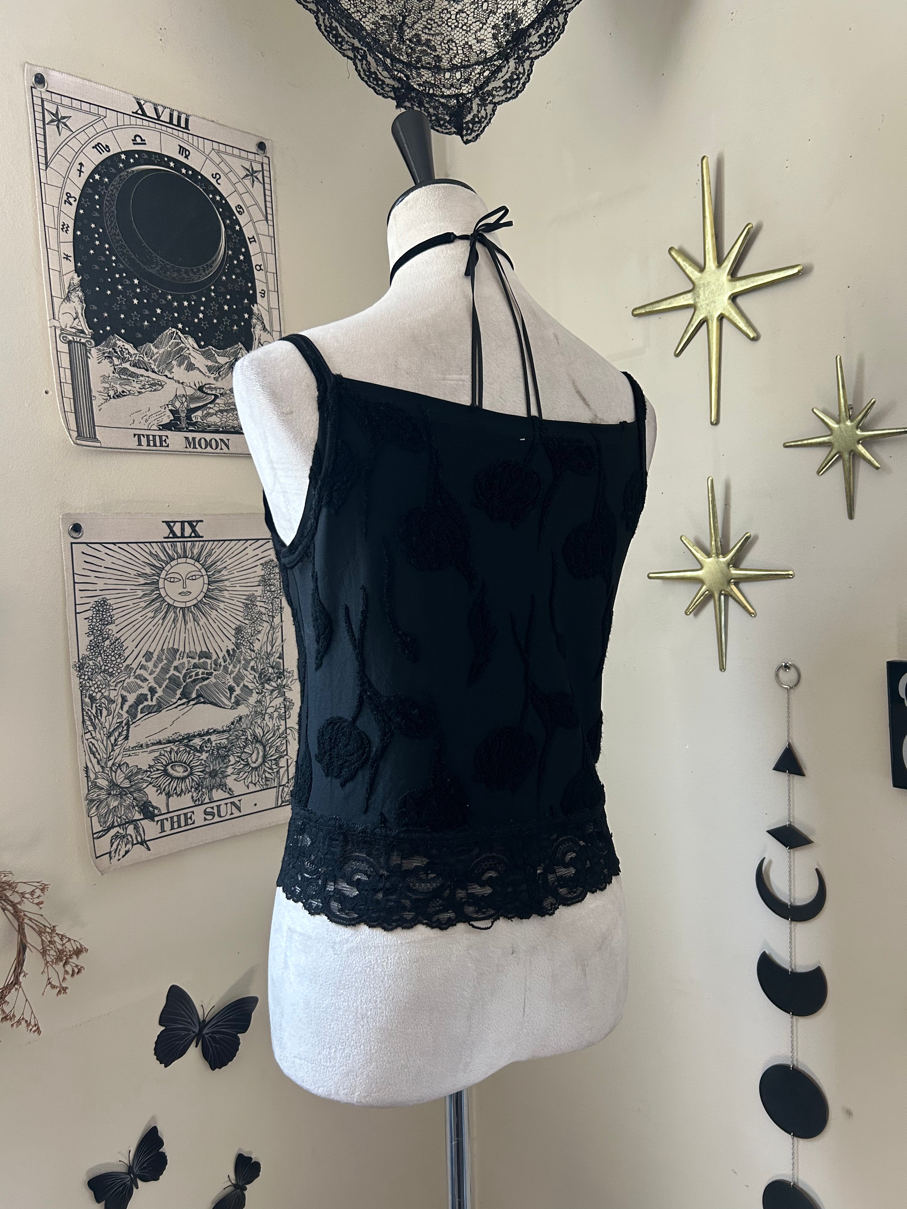 (S) Vintage 00's  Floral Embroidery Tank Top