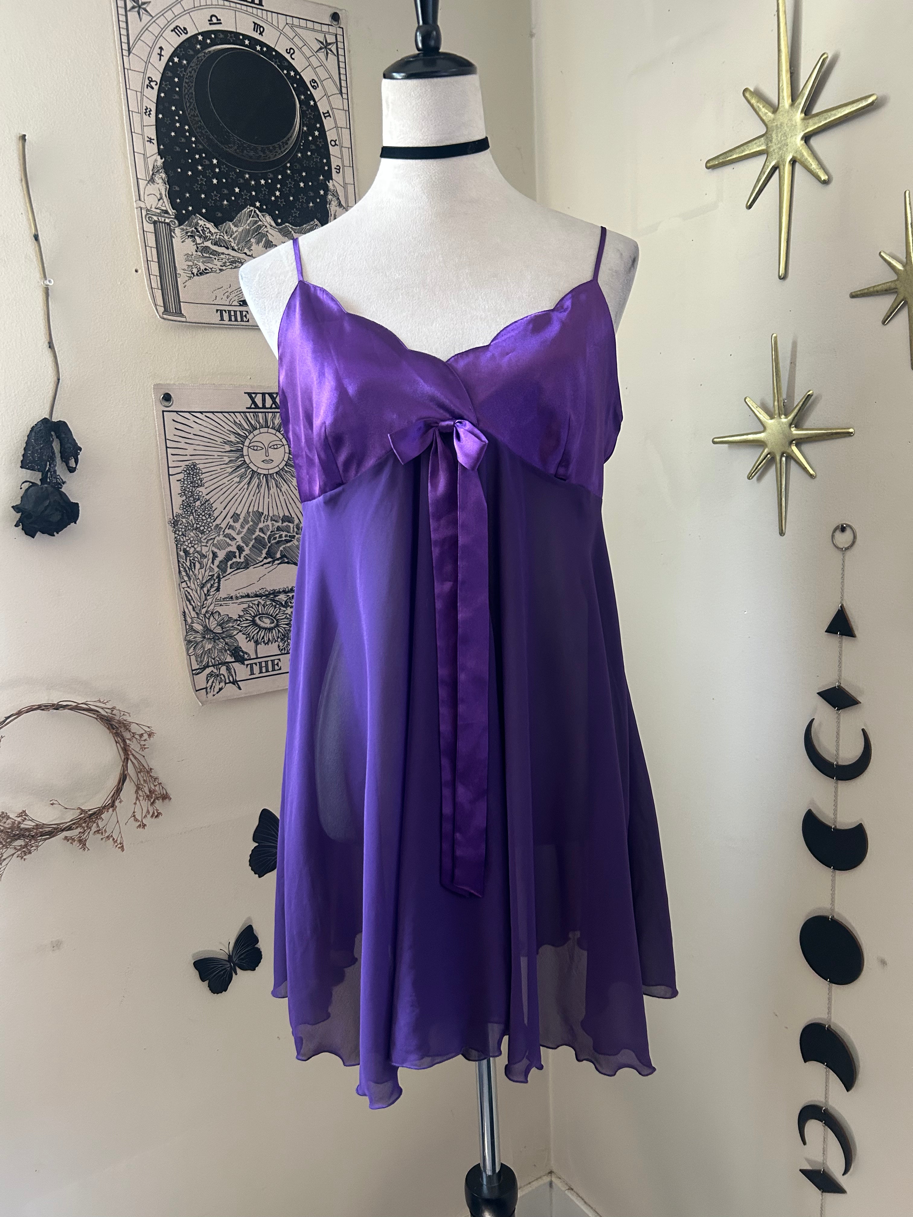 (L) Vintage 2002 Purple Baby Doll Top/Dress
