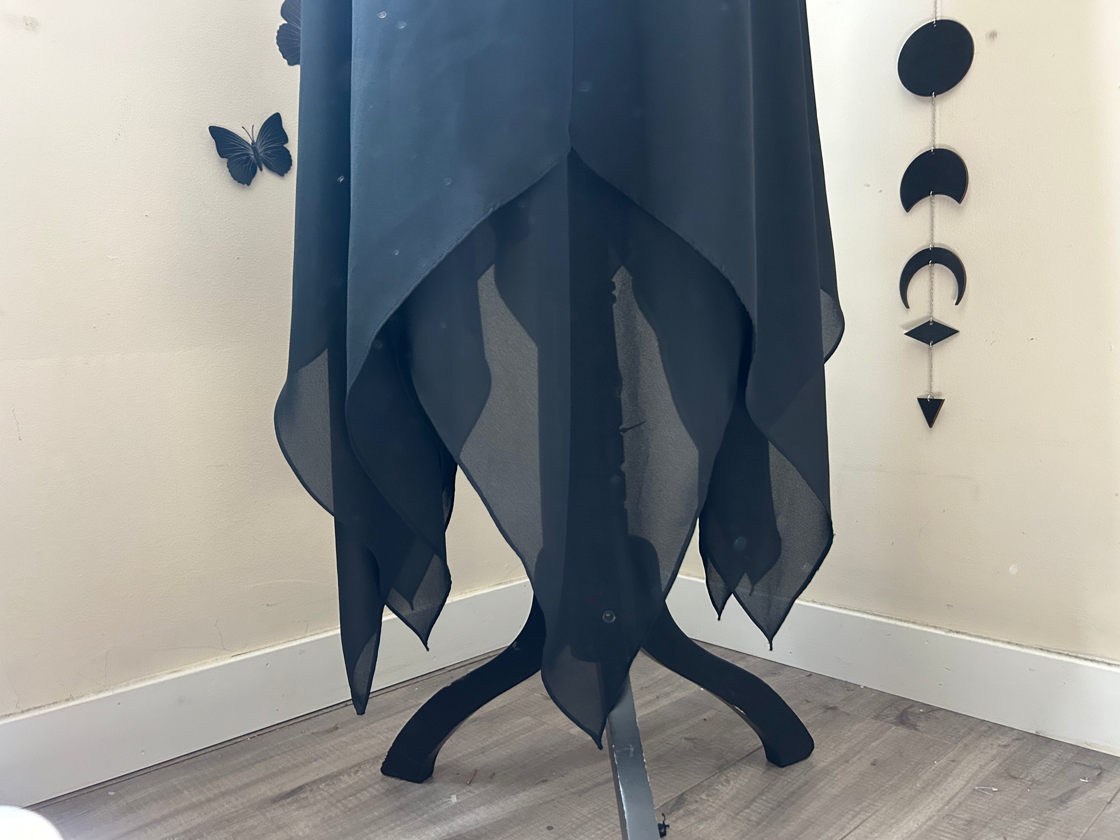 (S) Vintage 90's-00's Fairy Black Maxi Skirt