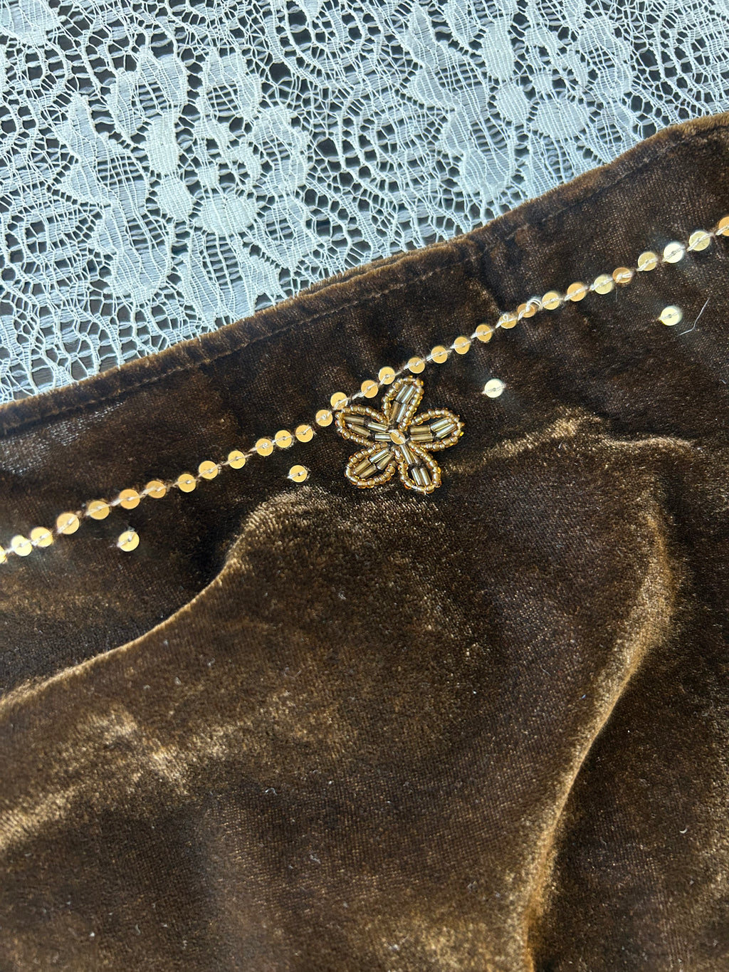 (M) Y2K Deadstock Fairy Brown Tiered Midi Skirt