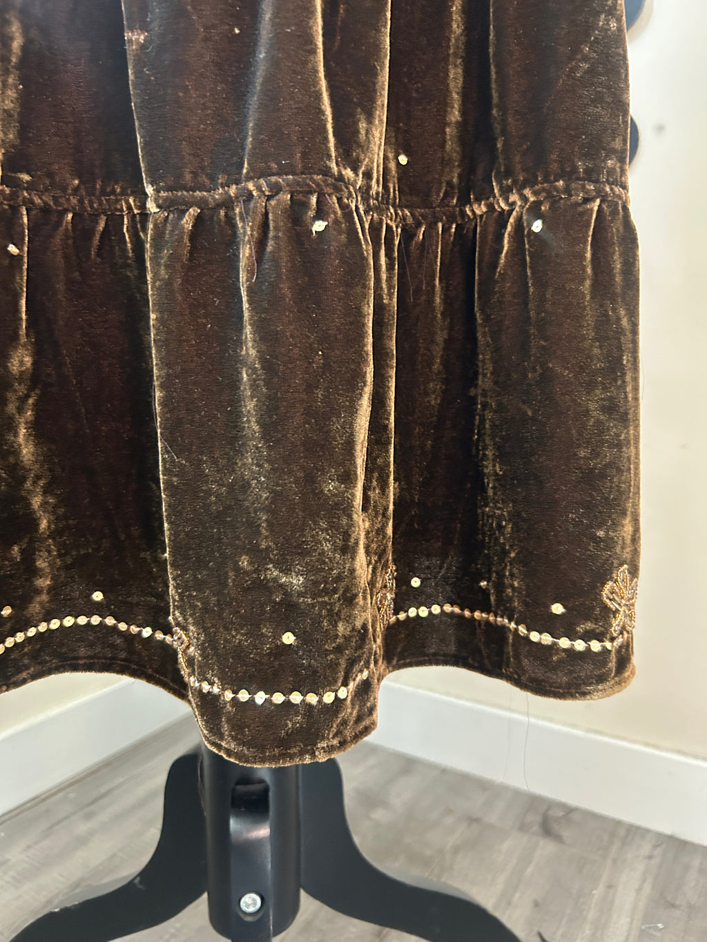(M) Y2K Deadstock Fairy Brown Tiered Midi Skirt