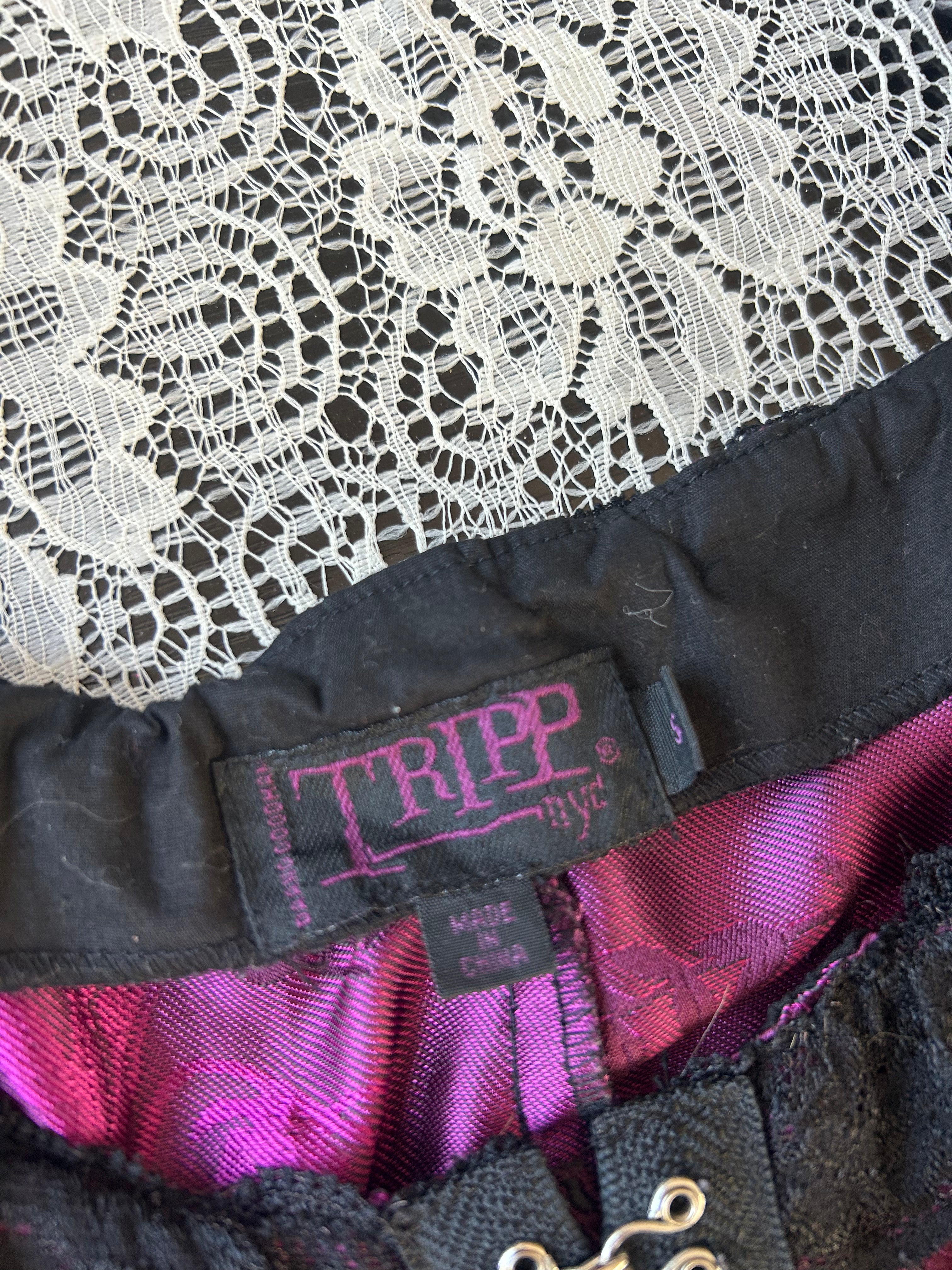 (S) Y2K Tripp NYC Purple Satin Corset