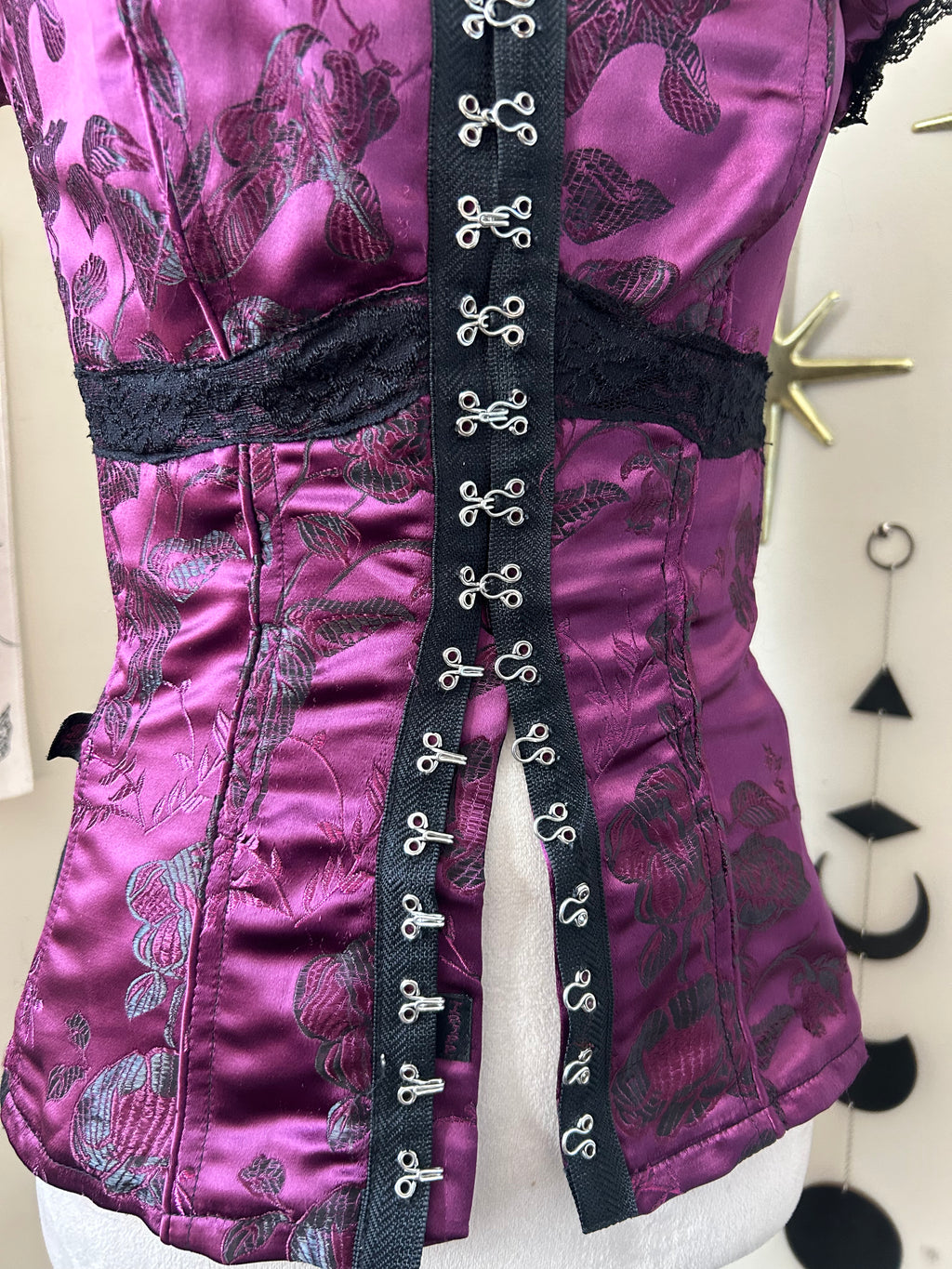 (S) Y2K Tripp NYC Purple Satin Corset