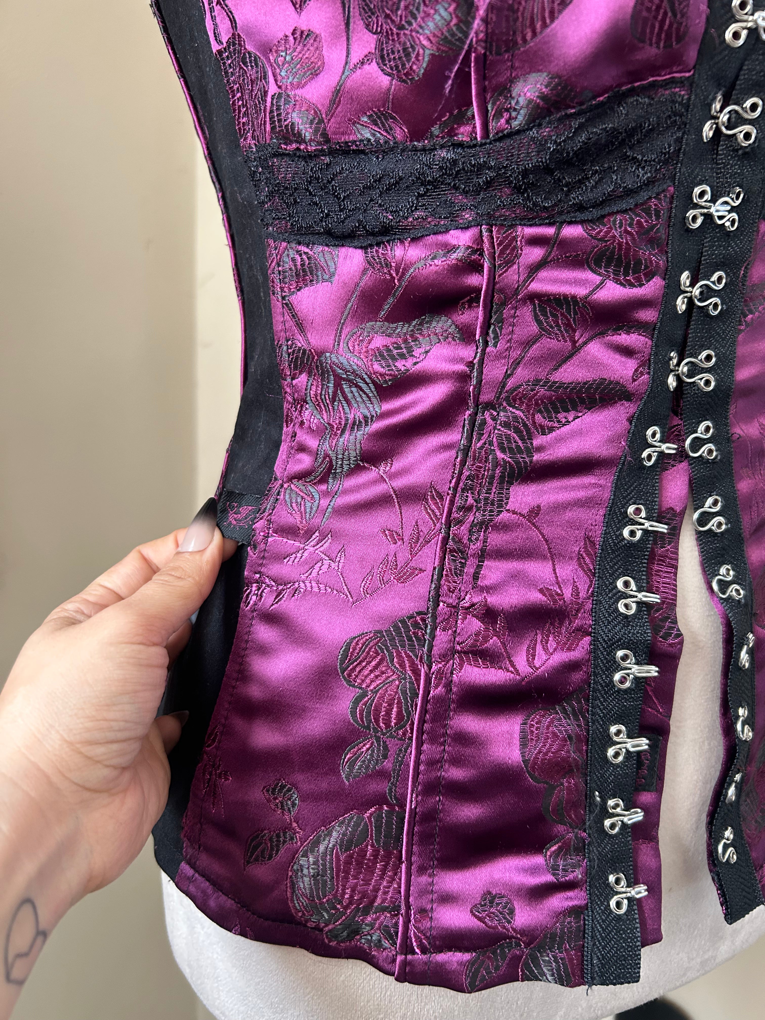 (S) Y2K Tripp NYC Purple Satin Corset