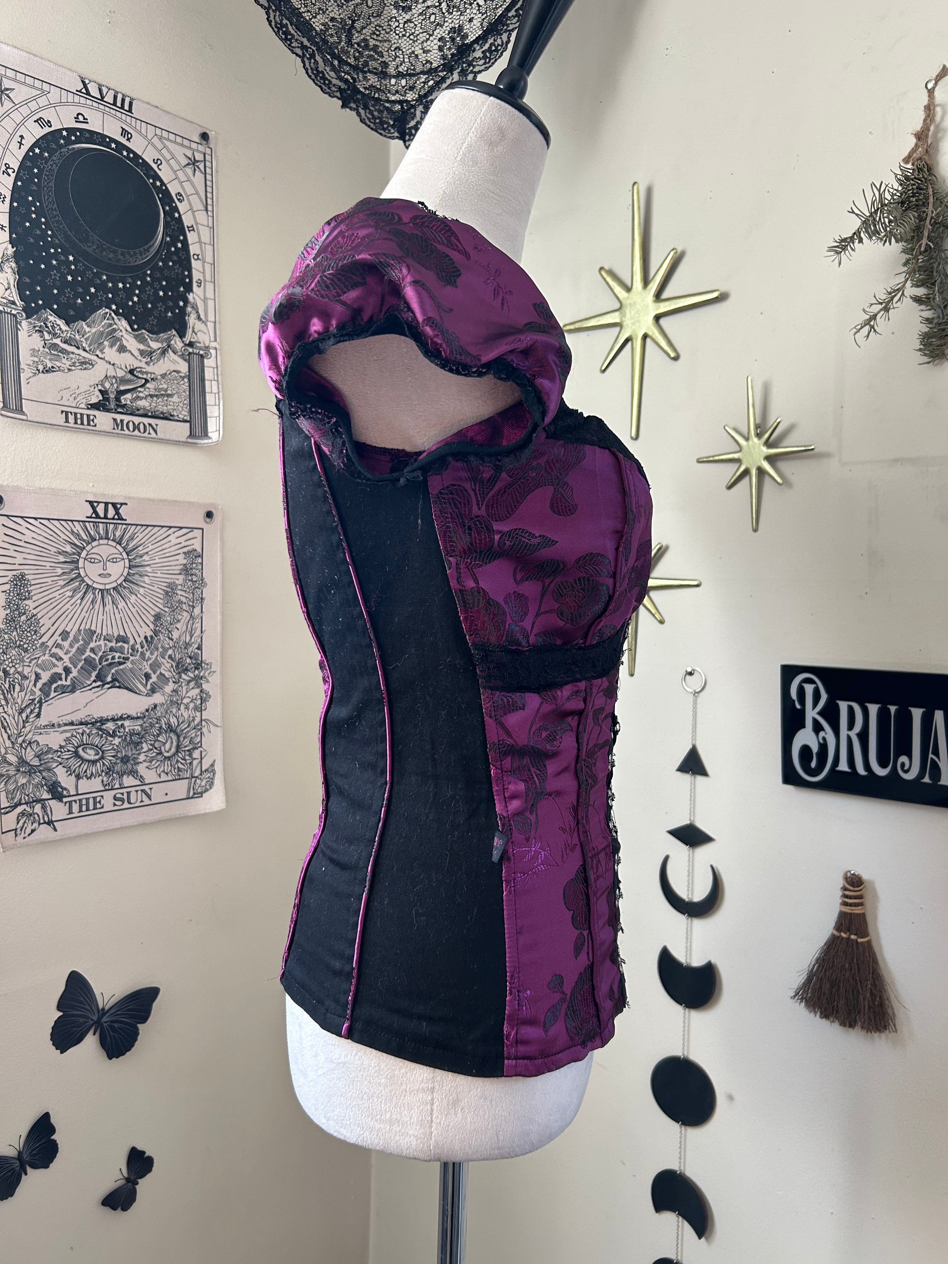 (S) Y2K Tripp NYC Purple Satin Corset