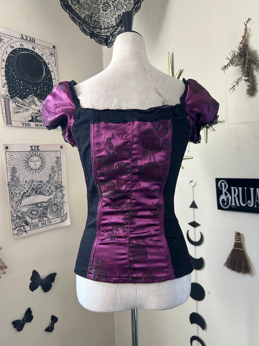 (S) Y2K Tripp NYC Purple Satin Corset