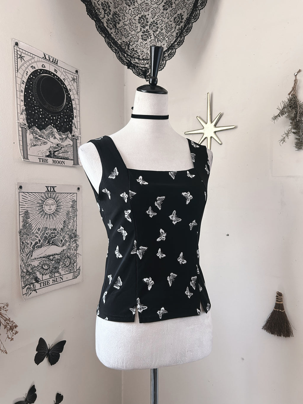 (S/M) Vintage 90's-00's Fairy Butterfly Print Tank Top