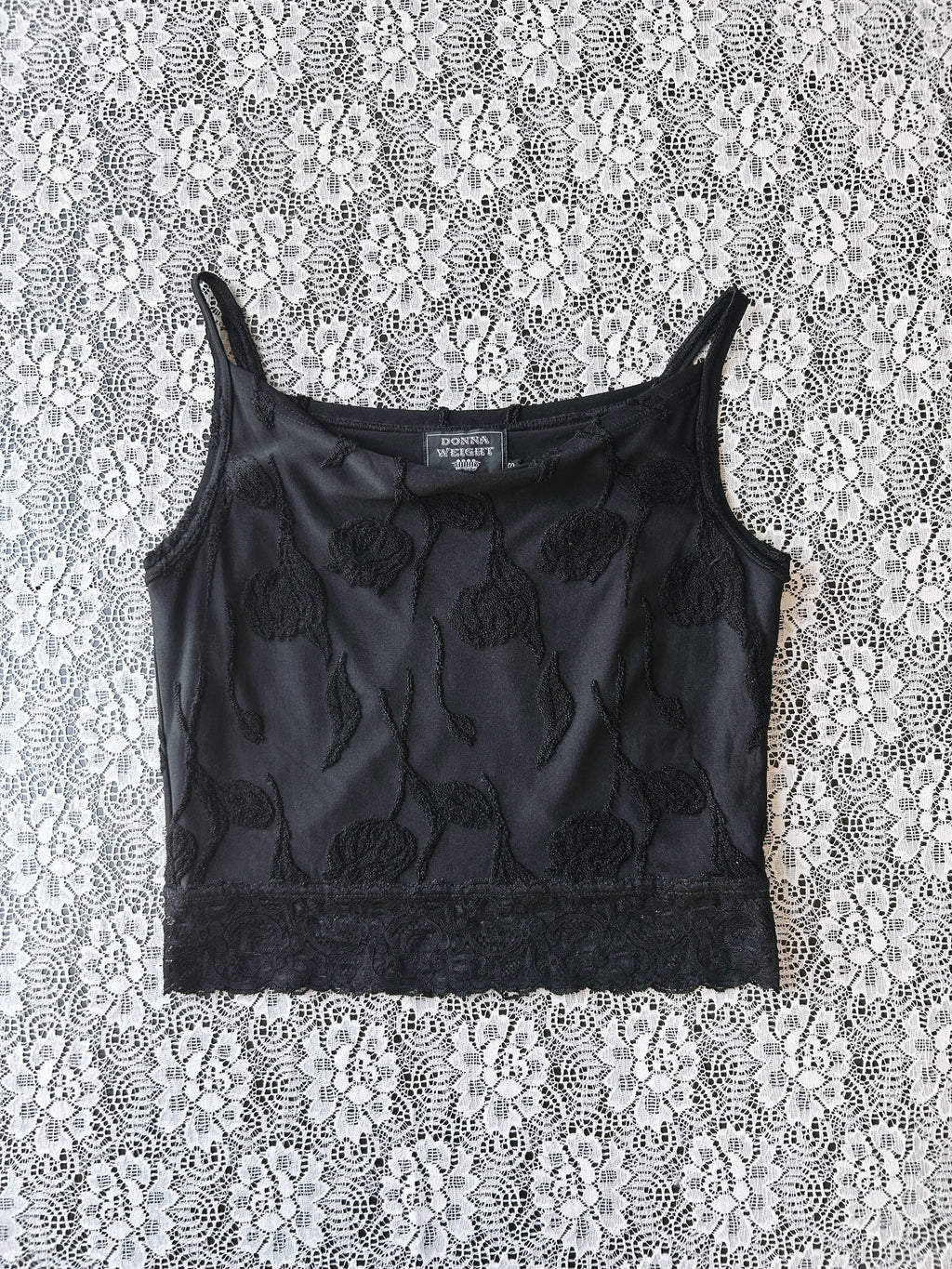 (S) Vintage 00's  Floral Embroidery Tank Top