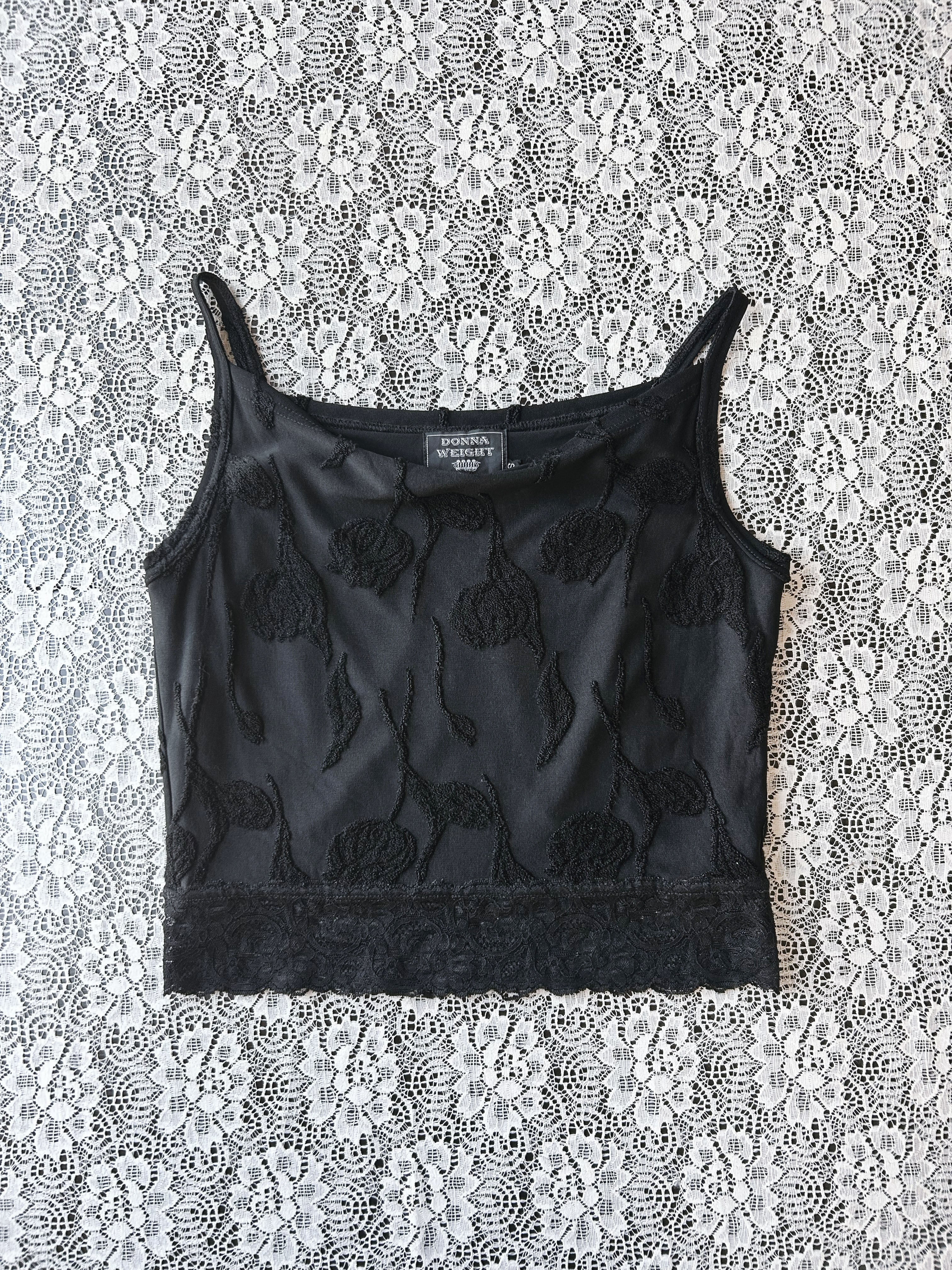 (S) Vintage 00's  Floral Embroidery Tank Top