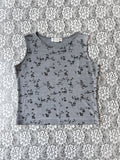 (M) Vintage 90's-00's Black Rose Print Tank Top