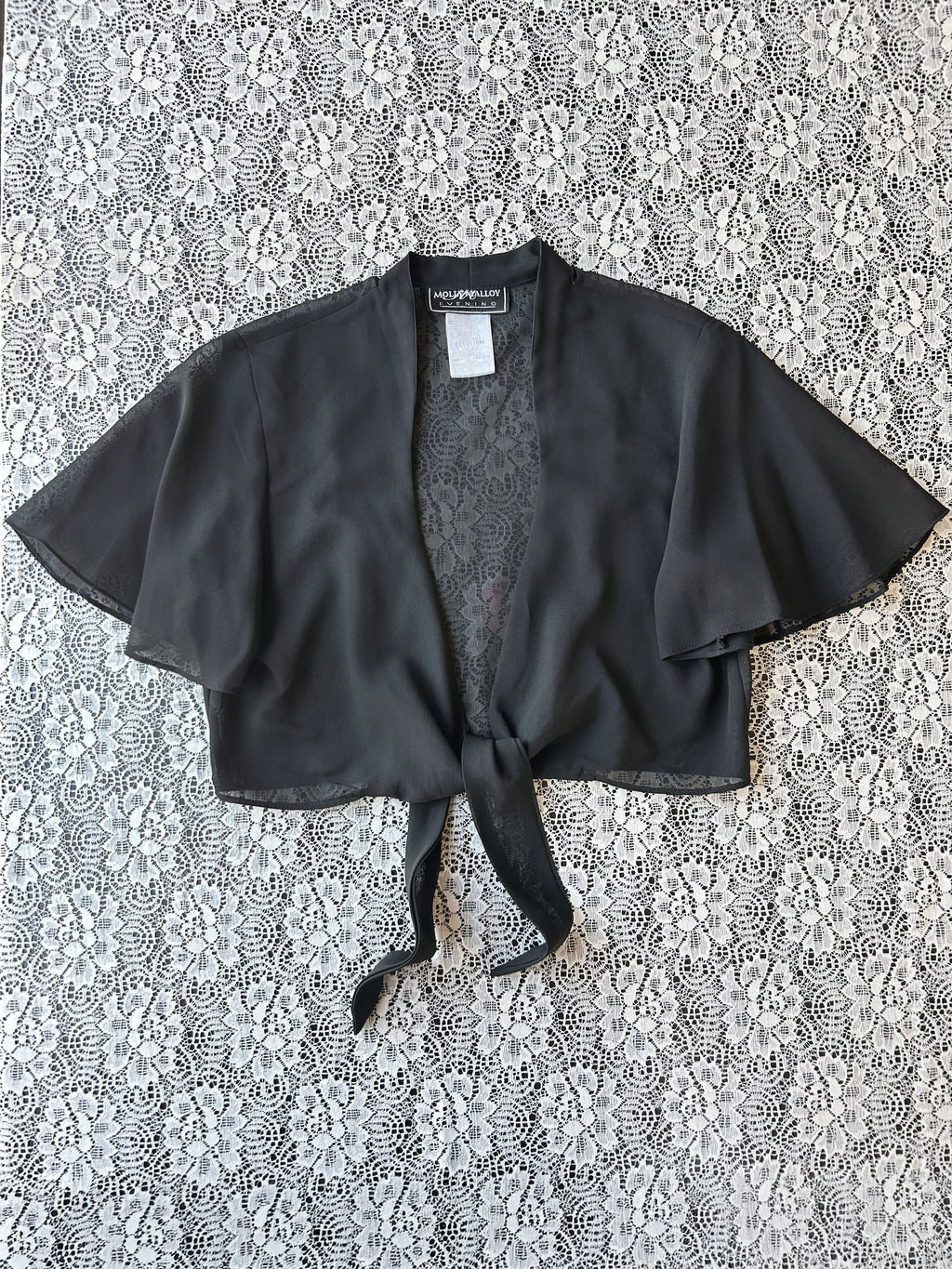 (M) Vintage 90's Fairy Front Tie Crop Blouse