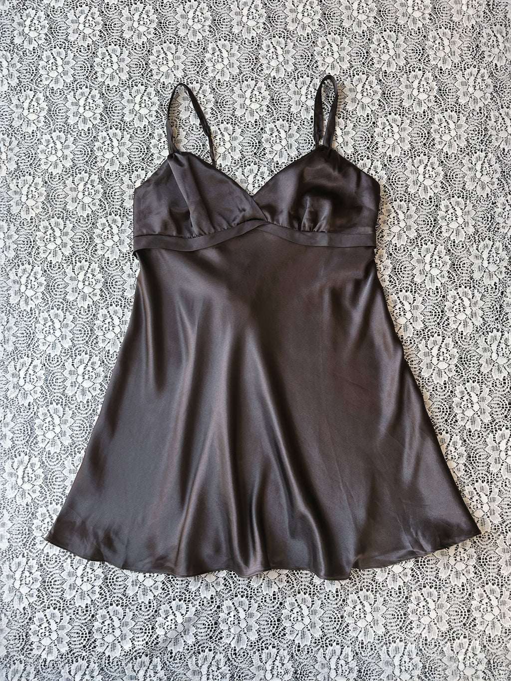 (M) Y2K Brown Satin Dress/Blouse