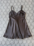 (M) Y2K Brown Satin Dress/Blouse