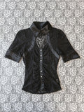 (S/M) Y2K Lace 3/4 Sleeve Top