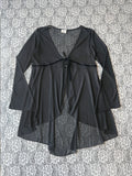 (M/L) Vintage 90's Sheer Tie-front Duster Dress W/ Flared Sleeves