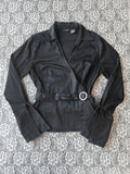 (M) Y2K Wrap V-neck Long Sleeve Blouse