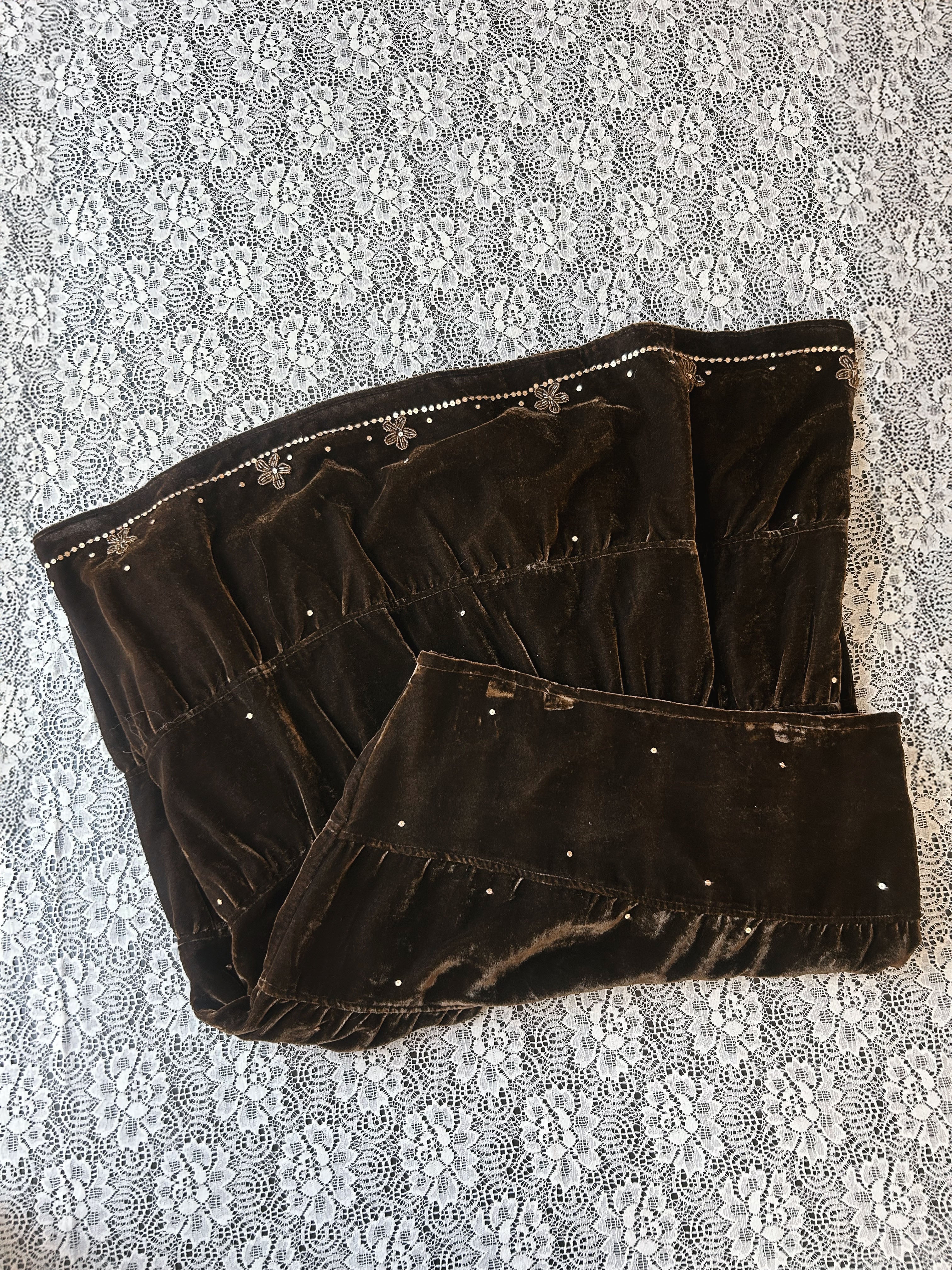 (M) Y2K Deadstock Fairy Brown Tiered Midi Skirt