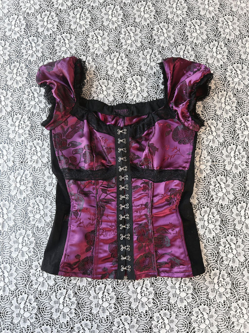 (S) Y2K Tripp NYC Purple Satin Corset
