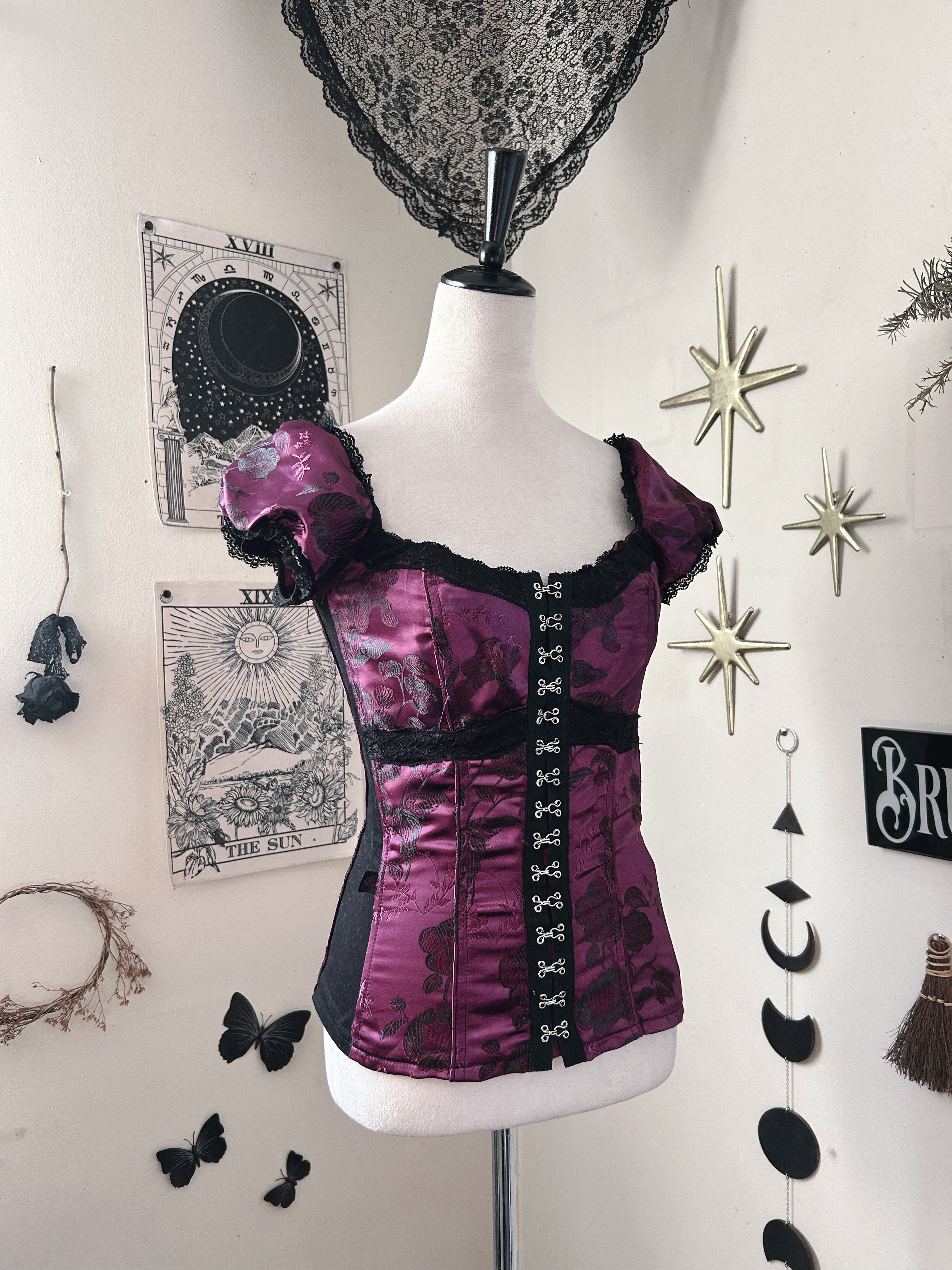 (S) Y2K Tripp NYC Purple Satin Corset