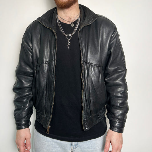 80s-90s (M) MEN's LEATHER JACKET
