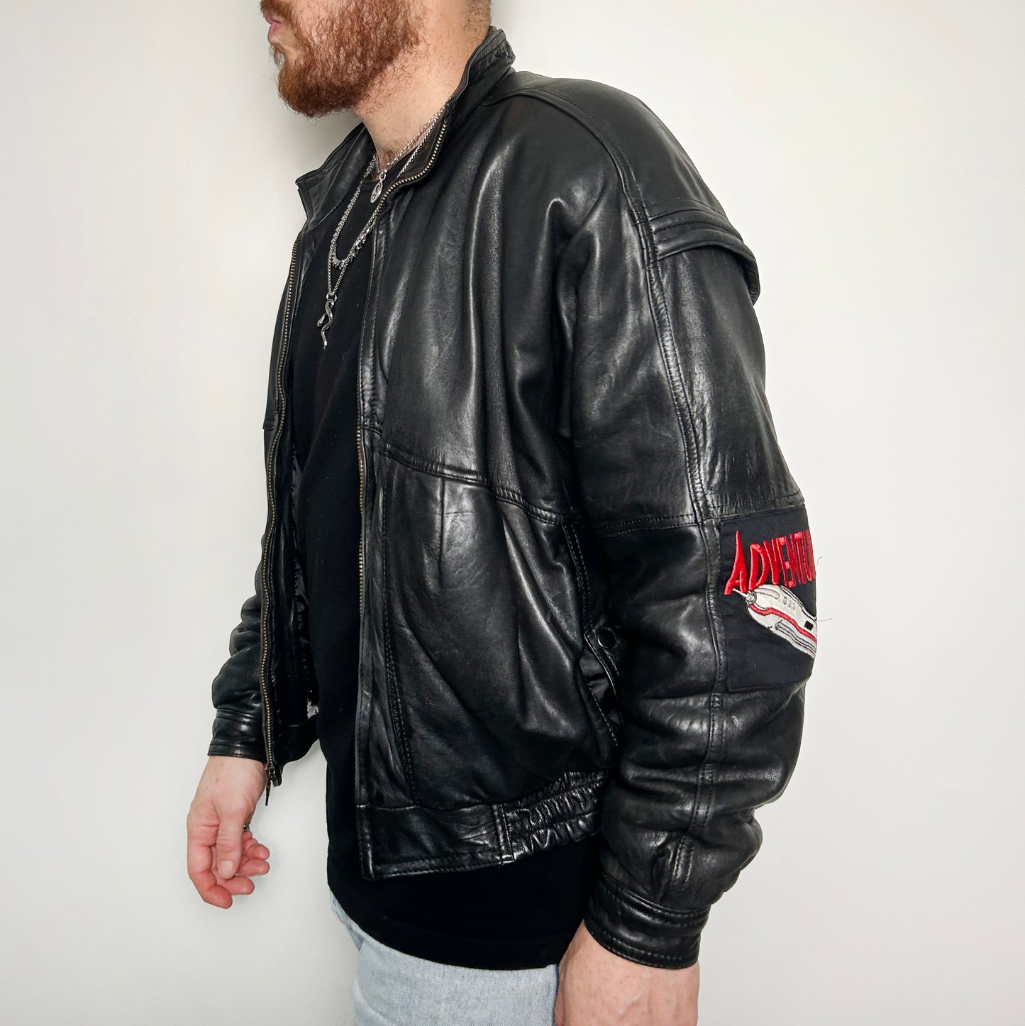 80s-90s (M) MEN's LEATHER JACKET
