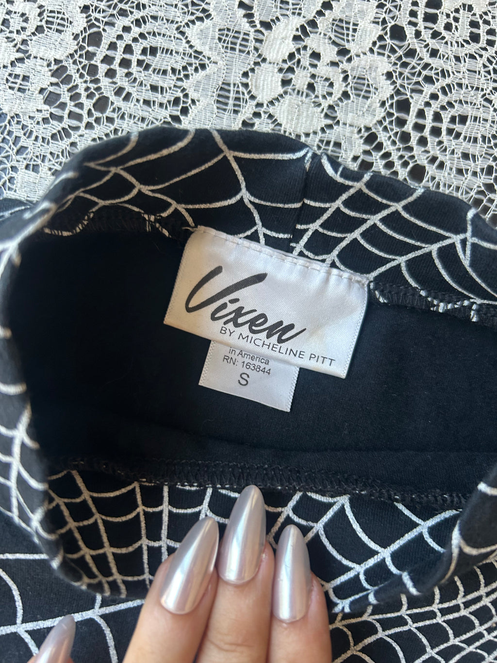 (S) Vixen Spider Web Print Top