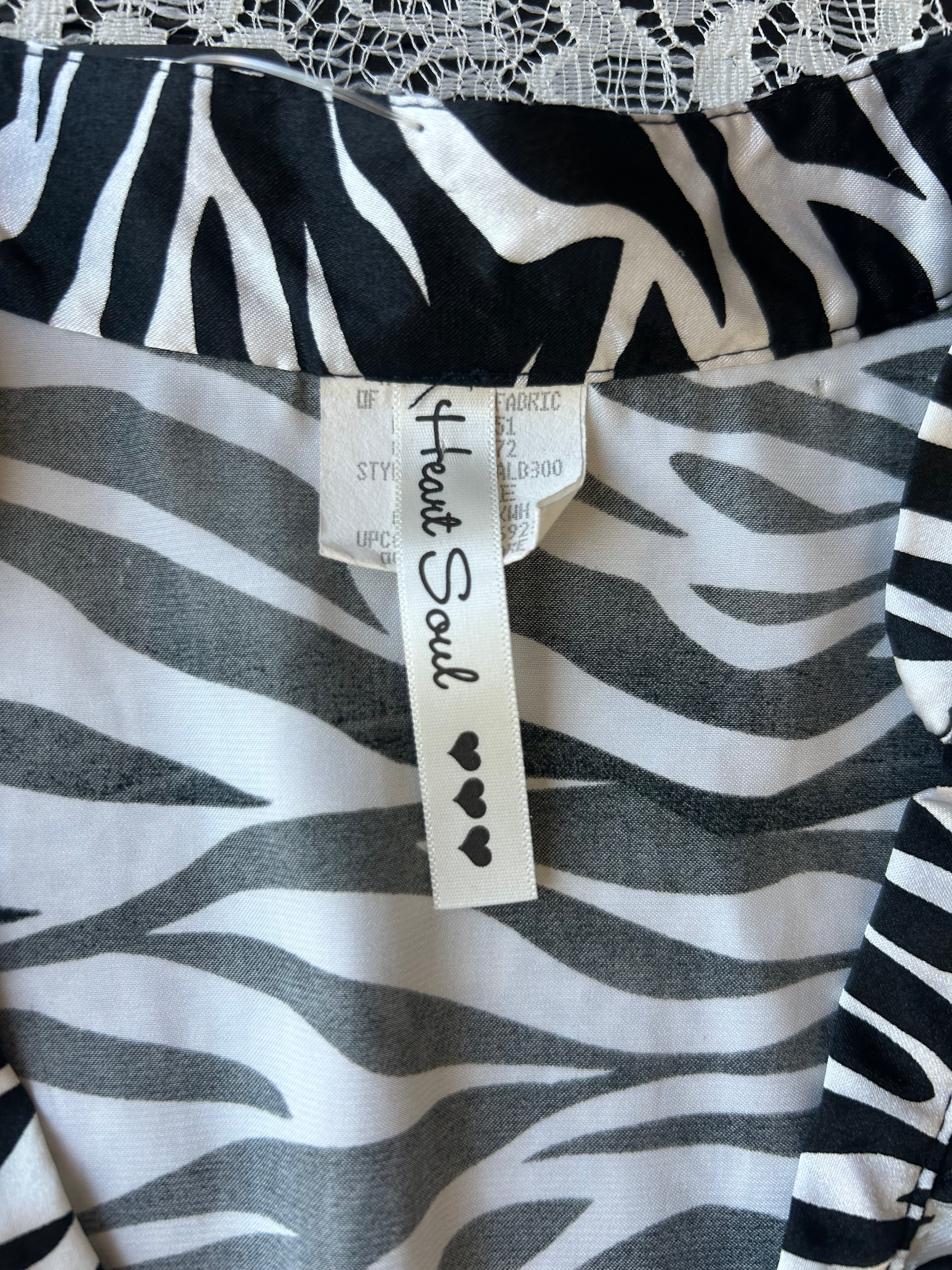 (M/L) Vintage 00's Zebra Print Top