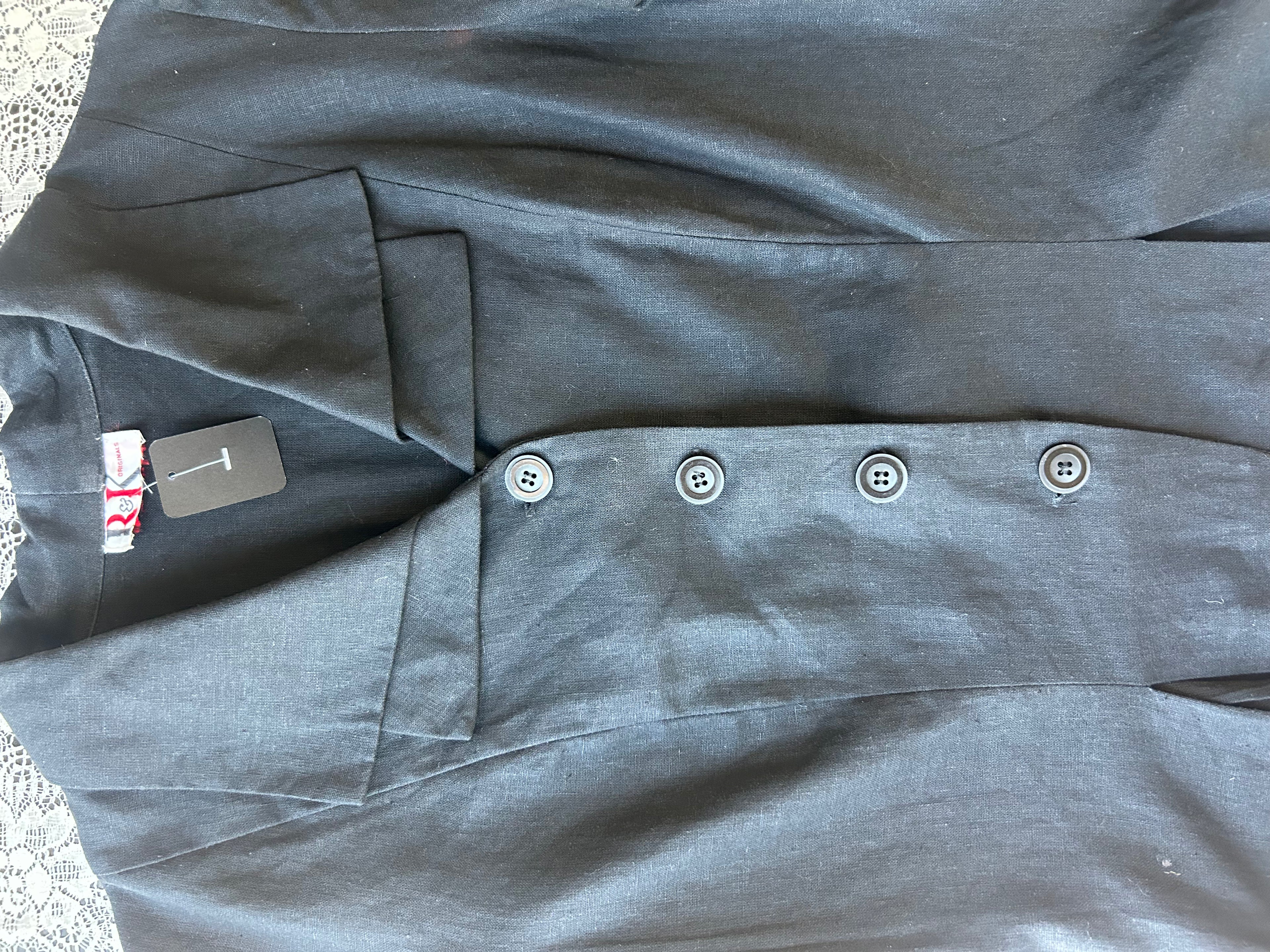 (L/XL) Vintage 90's Black Linen Top