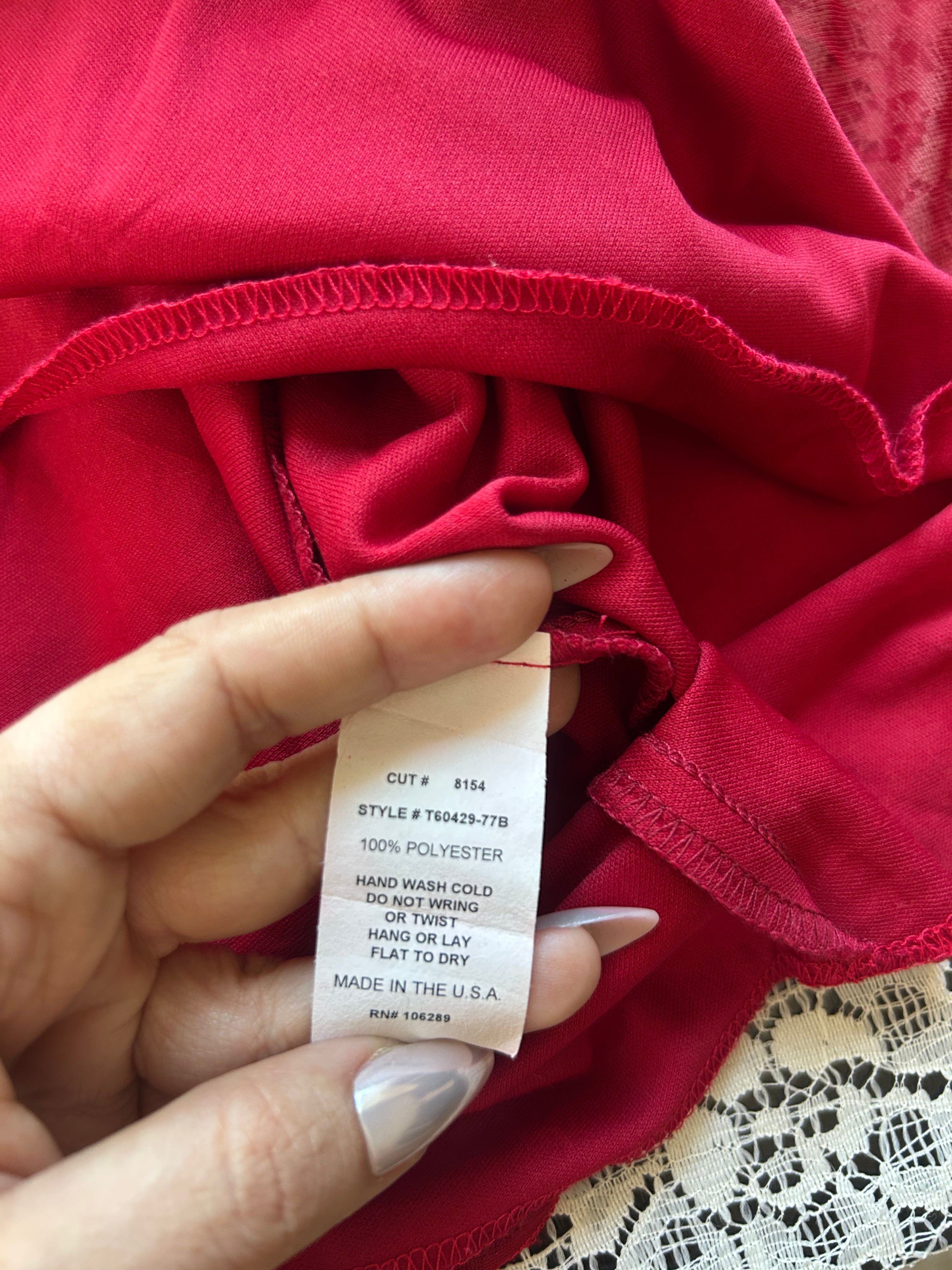 (S) Vintage 00's Halter Top Red Sparkly Midi Dress