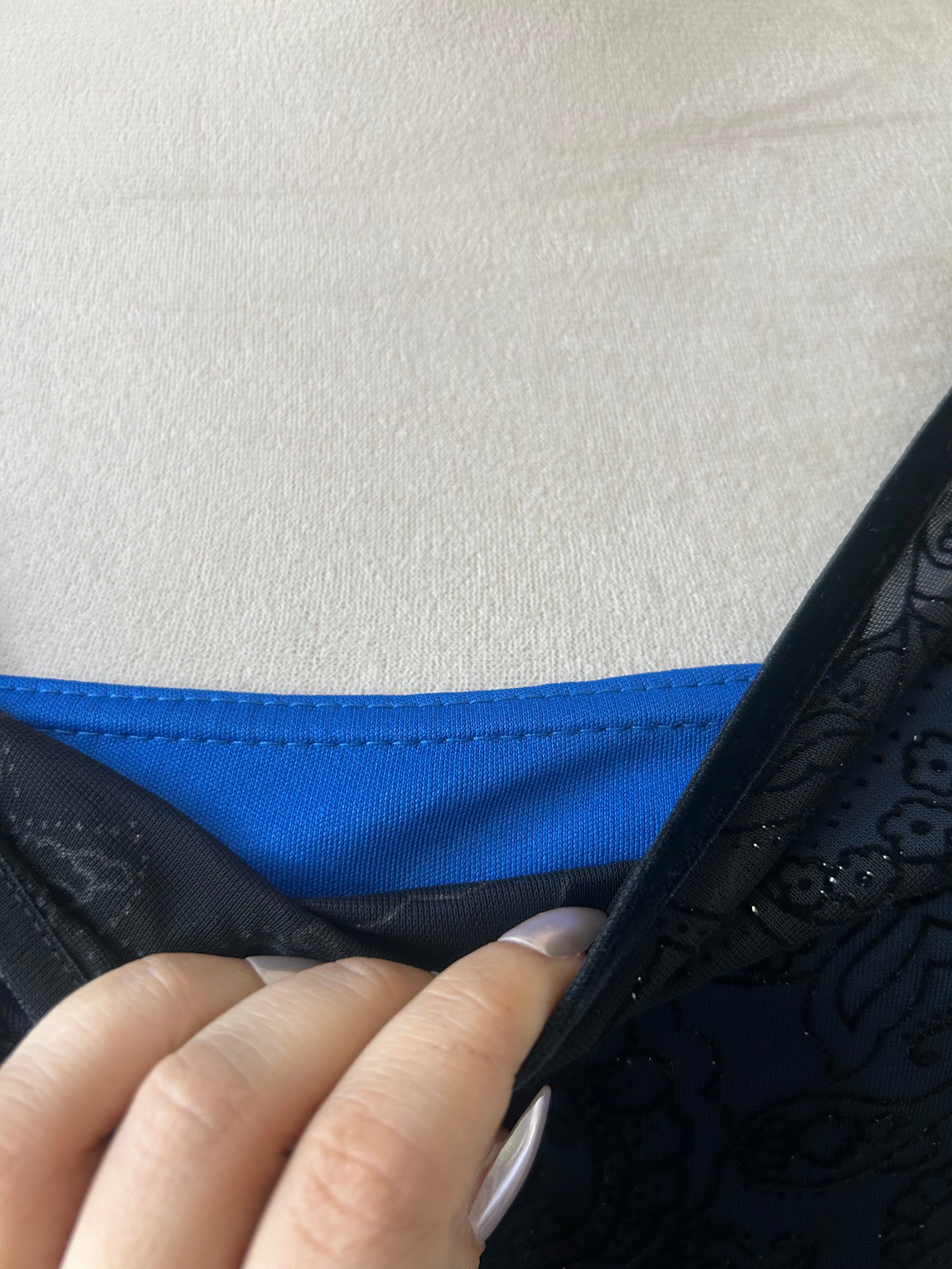 (L) Vintage 90's-00's Black & Blue Sparkly Maxi Dress