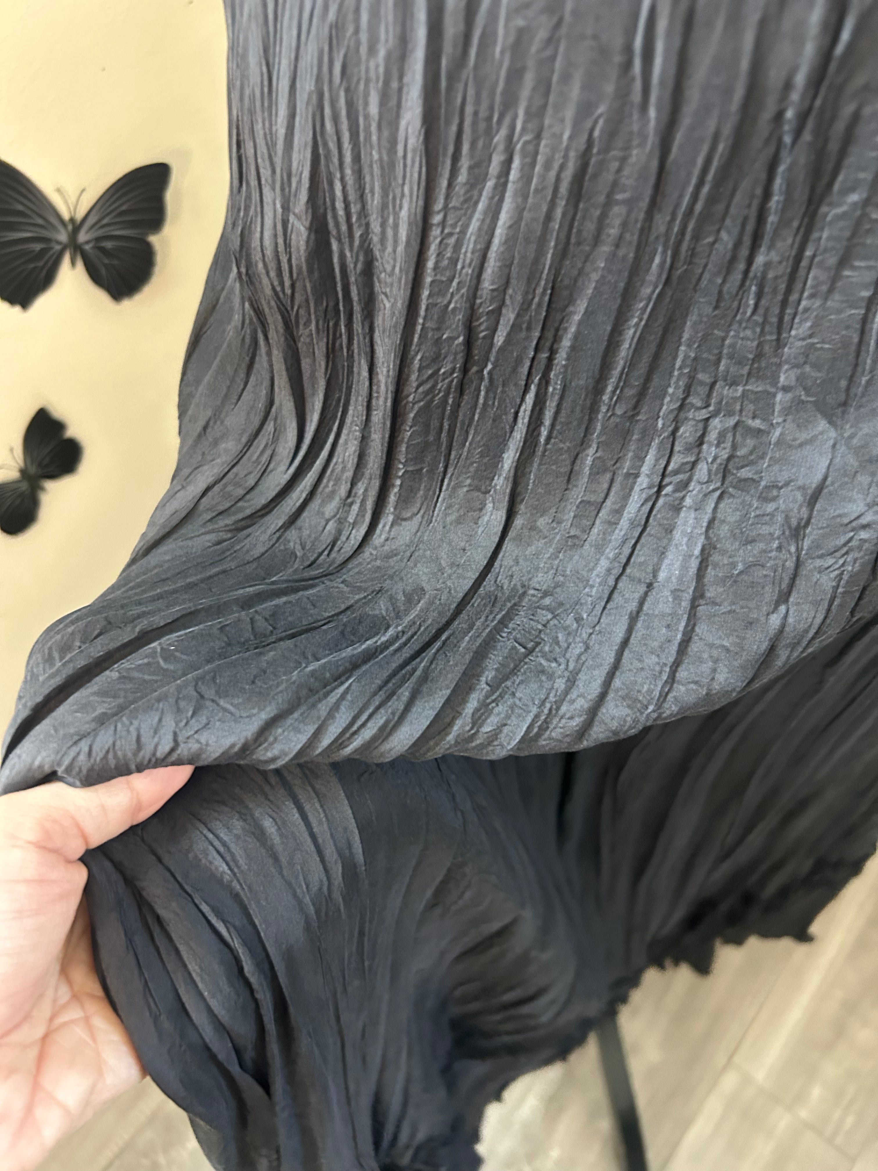 (S/M) Y2K 2-Tier Silk Maxi Skirt