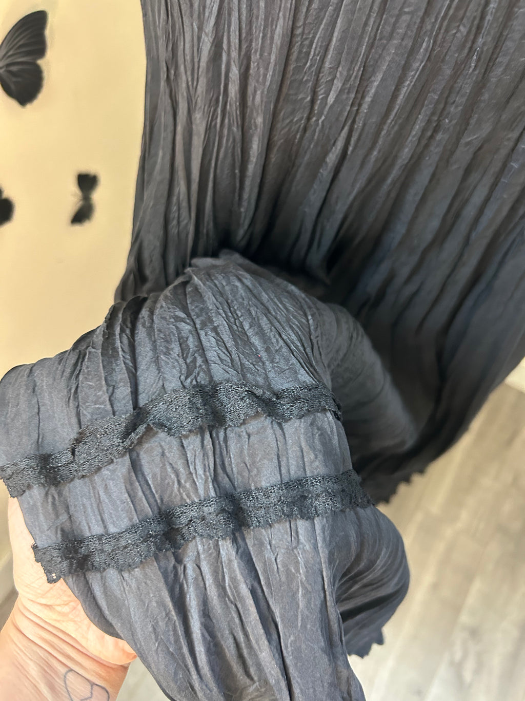 (S/M) Y2K 2-Tier Silk Maxi Skirt