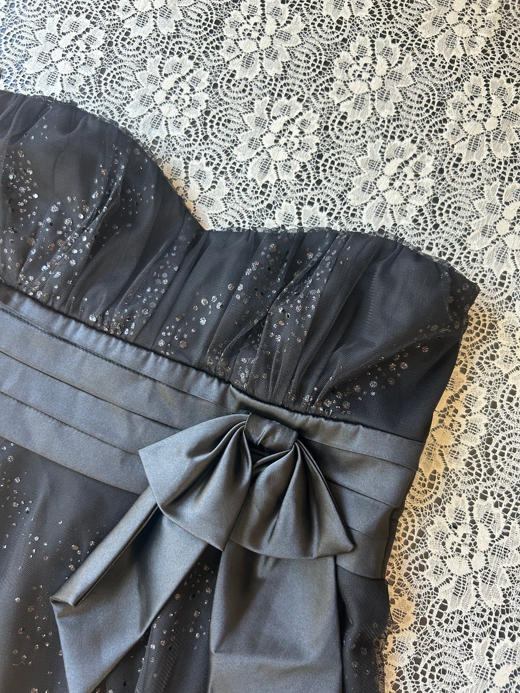 (2X) Vintage 00's Sparkly Strapless Party Dress