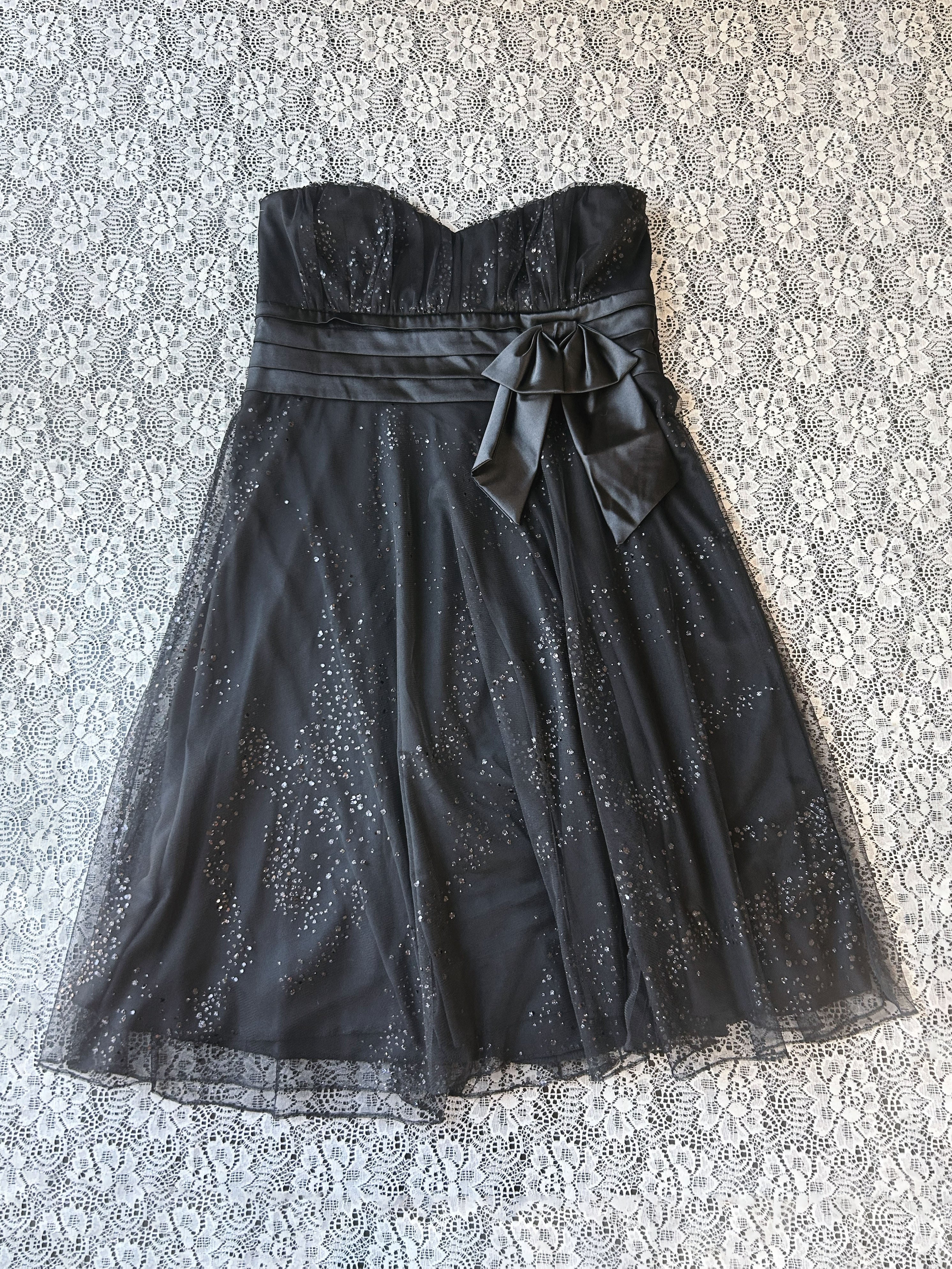 (2X) Vintage 00's Sparkly Strapless Party Dress