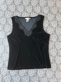 (L) Y2K Black Velvet Tank Top
