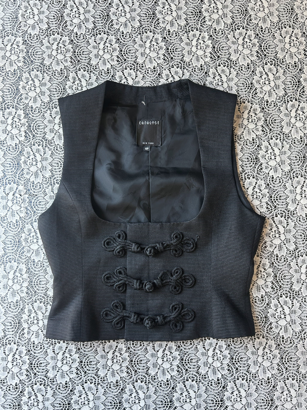 (S/M) Catalyst Black Bustier Vest