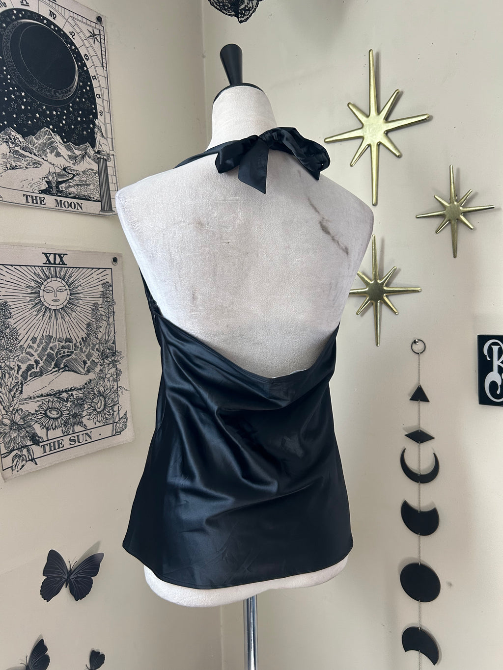 (L) Y2K Satin Halter Top